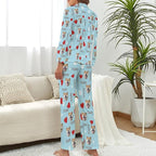 Custom Face Pajamas for Women Men,Personalized Dog Cat Pet Pajamas Set,Christmas Long Sleeve Sleepwear Pjs