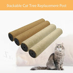 4 Pcs Cat Scratching Post Replacement for Indoor 15.7 x 3.1 Inches Cats Tree Replacement Parts Natural Jute Pole Part Cat Scratch Posts Refill with M8 Screws Spare Cat Furniture Accessories