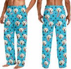 Custom Couple Pajama Pants Sock with Funny Face, Personalized PJ Anniversary Birthday Women Men Pants