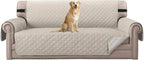 H.VERSAILTEX Reversible Sofa Cover Couch Cover for 3 Cushion Couch Water Resistant Sofa Cover for Living Room Quilted Furniture Washable Couchs Protector(Oversized Sofa, Pale Oak)