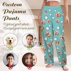 Custom Couple Pajama Pants Sock with Funny Face, Personalized PJ Anniversary Birthday Women Men Pants