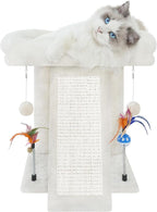 TWDEPART Cat Tree Cat Tower with Cat Scratching Post for Indoor Cats,Activity Centre Climbing Tree Cat Furniture with Playful Toy Balls,Beige