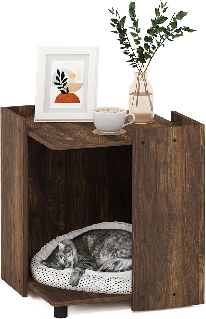Furinno Peli Litter Box Enclosure, Columbia Walnut
