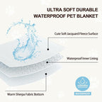Waterproof Blanket for Dog Puppy Cat, Cute 3D Textured Flower Dog Blanket for Bed Couch Sofa, Soft Liquid Pee Proof Furniture Protector, 30"x40", Blue