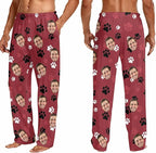 Custom Couple Pajama Pants Sock with Funny Face, Personalized PJ Anniversary Birthday Women Men Pants
