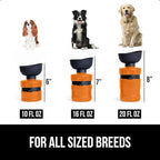 GORILLA GRIP Dog Water Bottle, Portable Water Bowl Dispenser for Dogs, 12 oz Leak Proof Pet Travel Squeeze Bottles, Food Grade Silicone, To Go Puppy Essentials, Hiking Camping Trip Accessories, Orange