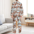 Custom Face Pajamas for Women Men,Personalized Dog Cat Pet Pajamas Set,Christmas Long Sleeve Sleepwear Pjs