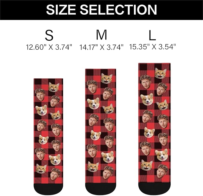 D-Story Custom Face Socks, Personalized Photo Picture on Socks, Unisex Athletic Crew Socks for Men Women