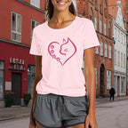 Cat Shirts for Women Cat Mom Tshirts Pet Lover Shirt Cats Paw Print Tee Tops