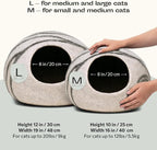 MEOWFIA Cat Cave – Premium Felt Cat Bed for Indoor Cats, Handmade Merino Wool (Light Grey, Medium)