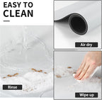 Dog Food Mat - Absorbent Cat Mat for Food and Water, No Stains Pet Feeding Bowl Mat, Easy to Clean Pet Placemats, Quick Dry Dog Water Dispenser Mat for Messy Drinkers | Light Grey 18"x34"