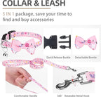 PUPTECK Adjustable Dog Harness Collar and Leash Set, Step in No Pull Pet Harness for Small Medium Dogs Puppy Cats Outdoor Walking, Soft Mesh Padded Reflective Vest Harnesses, Light Pink Alpaca, XS
