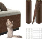 2Pack Total 78.7"x15.8" Cat Scratch Mat for Cat Couch Furniture and Wall Protector | Trimmable Self-Adhesive Carpet Climb Cat Scratcher for Covering Cat Tower and Replacement Pads (Brown)