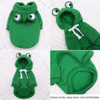 Dog Hoodies Clothes Autumn Winter Sweatshirts Teddy Bulldog Bulldog Clothing Can Transform Into Frog Elk Mouse (Green Frog,XL)