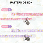 Lionet Paws 2pcs Pack Cotton Cat Collar,Breakaway Buckle with Daisy Pattern and Brand Pendant Cute Adjustable Cat Kitten Collar,Ideal for Girl Cats Boy Cats