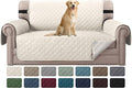H.VERSAILTEX Sofa Protector for Dogs/Cats/Pets Sofa Covers Slipcover Quilted Couch Coveres Loveseat Covers with Non Slip Elastic Strap Water Resistant Seat Width: 46" (Loveseat, Ivory/Beige)