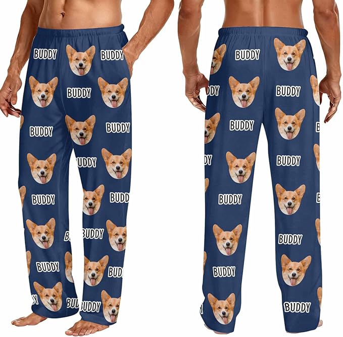 Custom Couple Pajama Pants Sock with Funny Face, Personalized PJ Anniversary Birthday Women Men Pants