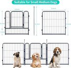 Dog Playpen,Portable Outdoor Dog Fence, Dog Playpen for Large/Medium/Small Dogs, Dog Fences for The Yard,with Doors Foldable Metal (24 inch, 16 Panels)