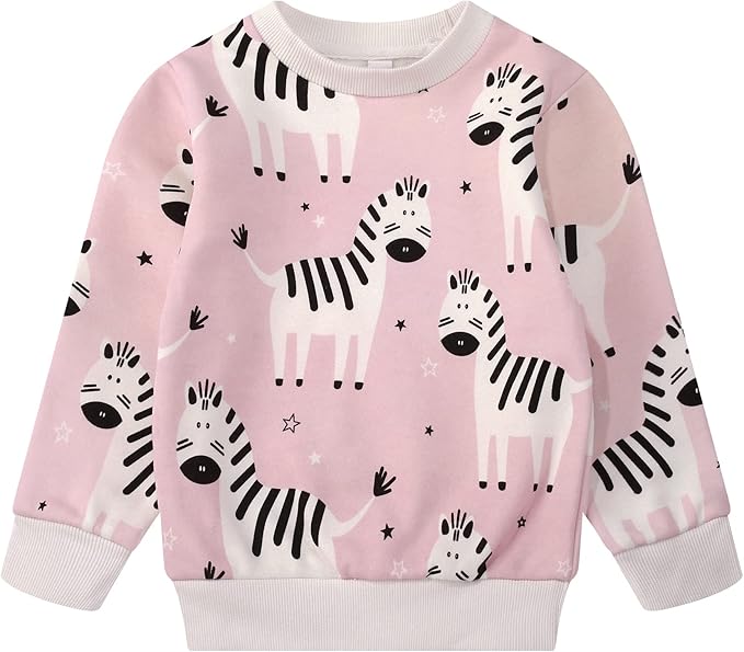 RETSUGO Toddler Baby Girls Sweatshirts Casual Pullover Crewneck Winter Long Sleeve Tops Shirts Clothes 3T-8T