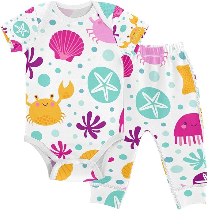 Baby Clothes Set Infant Bodysuits Pants Sets 0-24M For Boys Girls