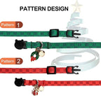 Lionet Paws 2pcs Pack Christmas Cat Collarr,Christmas Red Plaid & Green Plaid Cat Kitten Collars with Breakaway Buckle,Ideal for Boy Cats