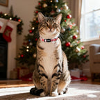 2 Pack Christmas Plaid Cat Collars Breakaway with Bell, DOGWONG Safety Buckle Red Plaid Cute Cat Collar for Girl Boy Cats，Adjustable 7-12 Inch
