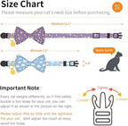 2 Pack Cotton Cat Collar with Bow Tie and Bell for Girl Boy Cats,Cute Pink Flamingo and Blue Whale Pattern Spring Summer Breakaway Cat Collar for Male Female Cats (Moon&Cloud)