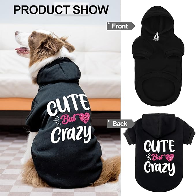 EXPAWLORER Valentine's Day Dog Hoodie-Soft and Warm Dog Sweaters, Pet Clothes Autumn Winter Coat Sweatshirt with Cute But Crazy Print for Puppy,Cat, Small Medium Large Dogs