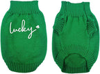 Personalized Dog Sweater, Custom Knit Sweater with Clover Embroidery, St. Patrick's Day Design for Dogs, Ideal Gift for Dog Owners, Pet Apparel Gift#2