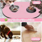 Dog Feeding Mat 24''x16'', Absorbent Pet Food Mat, No Stains Quick Dry Pet Water Mat Protect Floor, Cat Dog Water Bowl Mat for Messy Drinkers, Non-Slip Rubber Base Pet Placemats for Food and Water