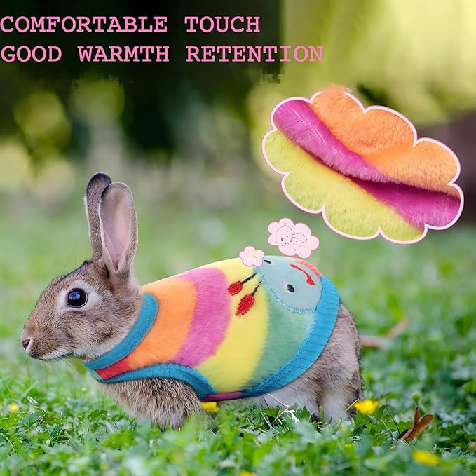 Geyoga 4 Pieces Warm Puppy Clothes for Dogs Boy and Girl Ferret Sweaters Cat Rabbit Chihuahuas Vest Flannel Pet Costume Pet Apparel for Bunny Kitten Clothes Girl(3XS and 2XS)
