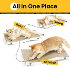 Cat Scratcher, Durable Scratch Pad, Corrugated Cardboard Scratching Board for Indoor Cats, Heavy Duty, Double-Sided Usability, Recyclable, with Catnip, Medium, 2 Packs