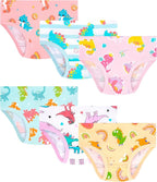 Girls and Toddlers 100% Cotton Underwear Tagless Soft Panties Size 2-3T,4-5T,6,8,10,12 (6-Pack)