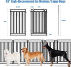 New Thickened Version Dog Playpen, 43 Inch Dog Fences for The Yard, Portable Outdoor Dog Playpen for Large/Medium/Small Dogs, Foldable Metal Dog playpen, with Doors (40 Panels, 43 Inch)