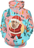 Artsadd Custom Face Unisex athletic Pockets Sweatshirt Loose Hoodie Custom Christmas Long Sleeve Sweatshirt Hooded Pullover