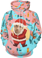 Artsadd Custom Face Unisex athletic Pockets Sweatshirt Loose Hoodie Custom Christmas Long Sleeve Sweatshirt Hooded Pullover