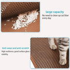 Cat Litter Mat, 30"X24" Large Double Layer Litter Trapping Mat, Waterproof/Urineproof, Easy to Clean Kitty Litter Mats for Floor, Scatter Control (Brown-1Pack)