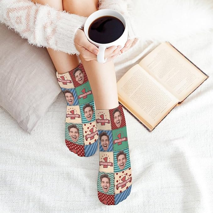 Personalized Ankle Socks with Face Custom Photo Socks Low Cut Ankle Socks Athletic Socks Valentine's Day Gifts for Women Men