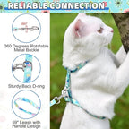 KOOLTAIL Cat Harness and Leash Set, Escape Proof Adjustable Kitten Harness for Walking Travel, Safe & Easy Control Outdoor, Lightweight Soft Pet Harness for Small Medium Large Cats, Leaf Green