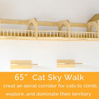 Cat Wall Shelves and Furniture Set with Condos, Perches, Bridge Ladders, Sisal Scratching Posts - Steps and Houses for Cats (D)