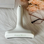 Pet Deshedding Tool with Curve Blade, Cat Grooming Brush, Tight V-shaped Teeth Shedding Comb for Cats and Dogs (White, Large)