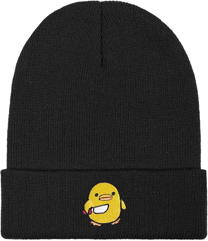 Funny Beanies Warm Knit Hats Fall Winter Black Hip Pop Knit Hat Cap for Women Men