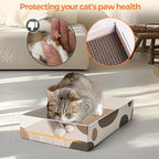 ComSaf Cat Scratcher Cardboard Indoor - 17"x10" Cat Refill Box with 3 Pcs Scratching Board Reversable Long Lasting Clawing Pad for Cats, Corrugate Scratchers Bed Sofa Couch Furniture Wall Protector