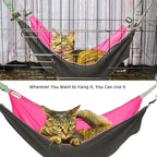 2 Pcs Small Kitty Cat Hammock for Cage,2 Pieces Reversible Cat Hanging Hammock,Cat Hammock Hanging,Washable Soft Outdoor Cat Mat,Waterproof Cooling Kittens Pad for Cats (Large, RedRed)