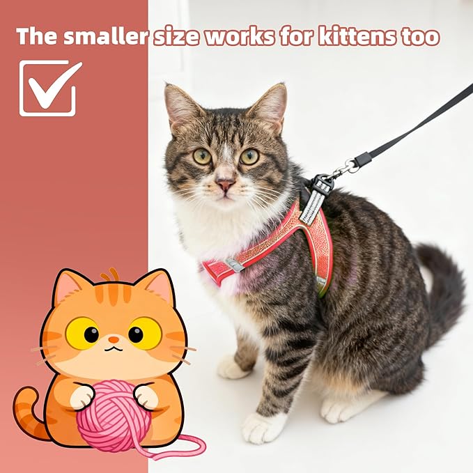 ROYPET Step-in Air Dog Harness, All Weather Mesh Step in Vest Harness for Small and Medidum Dogs and Cats, Adjustable Soft Padded Dog Vest with Easy Control Handle for Dogs Pets (Vermilion, XL)