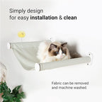 SVD.PET Wall Mounted Cat Hammock with Toy, Easy-to-Install Cat Wall Shelf with Soft Pad on This Premium Kitty Furniture, Modern Design. Easily Supports up to 40 lbs (Easy-Install, White)