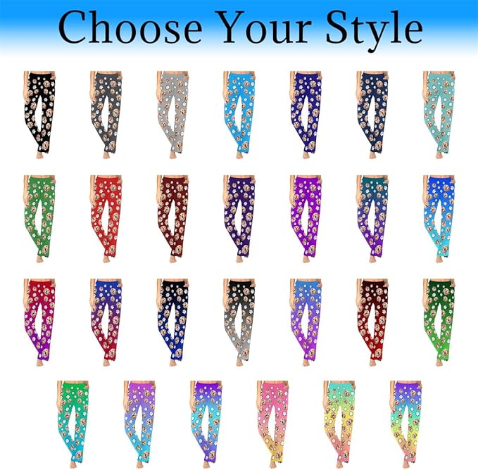Custom Couple Pajama Pants Sock with Funny Face, Personalized PJ Anniversary Birthday Women Men Pants