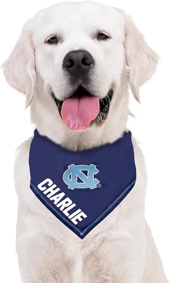 Pets First NCAA University of NC Personalized Tie Around Bandana for Dogs & Cats, Size Large/X-Large. Custom Dog Bandana Scarf Bib for Pet Cat Dog. The Ultimate Game-Day & Party Customizable Bandana
