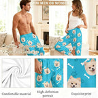 Custom Couple Pajama Pants Sock with Funny Face, Personalized PJ Anniversary Birthday Women Men Pants