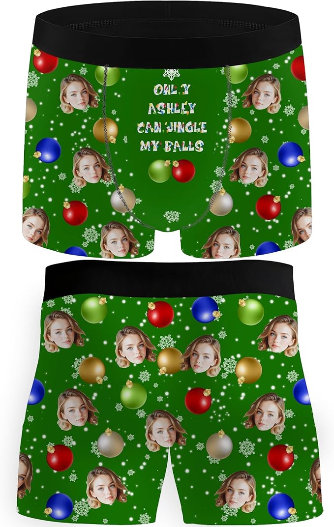 M YESCUSTOM Custom Faces Funny Short Briefs Gift for Husband Underwear